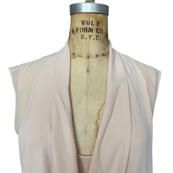 BCBGMAXAZRIA Blush Draped Sleeveless Blouse Size S - Picture 4 of 6
